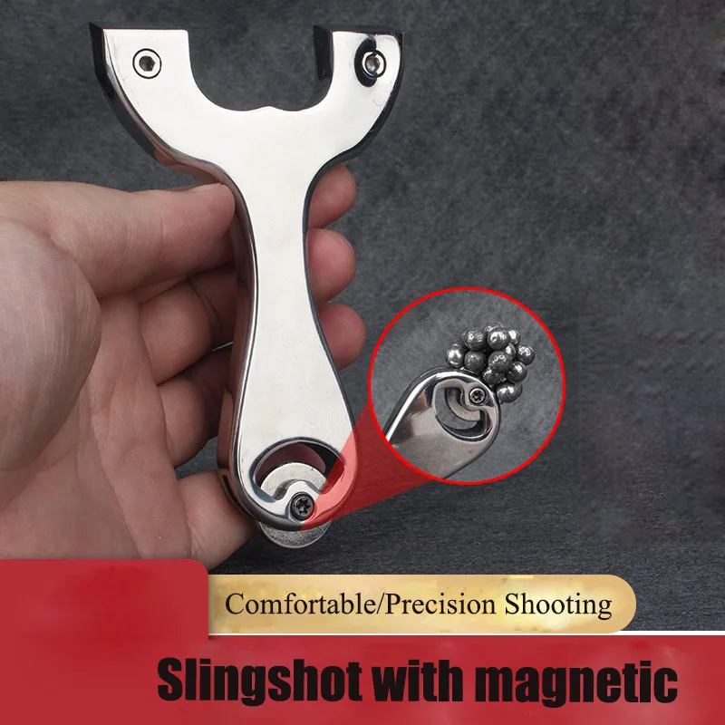 

Flat-skin Slingshot High-power Bullet Stainless Steel High-precision Fast-pressure Free-tie Small Bow Door Competitive