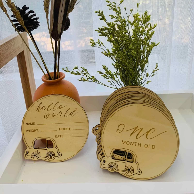 14 шт./компл. детские деревянные карточки прорезыватель ежемесячная запись