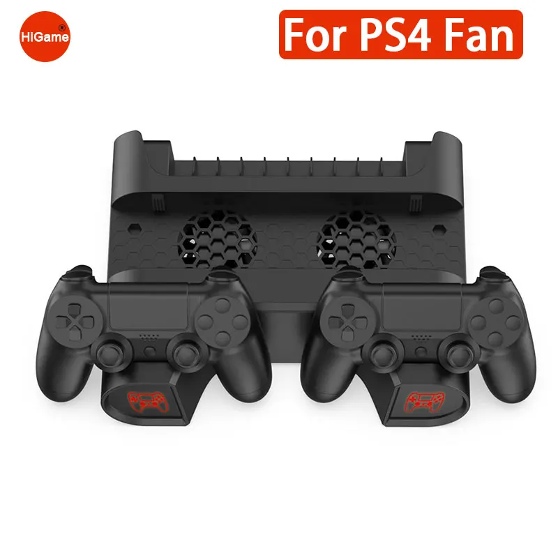 

For SONY PS4/PS4 Slim/PS4 Pro Accessories Dual Controller Charger Console Vertical Cooling Fan Stand Charging Station