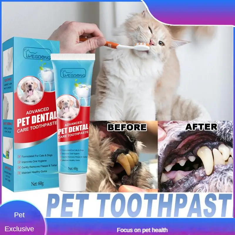

Зубная паста для домашних животных, зубная паста для кошек, инструмент для свежего дыхания, ухода за собаками и ухода за полостью рта, для уменьшения зубного налета