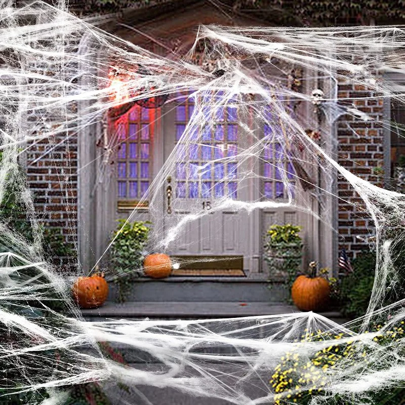 

Halloween Decoration Party Accessories Decorations for Events Scream Festa Spider Web Black Outdoor Props Haunted House Spider
