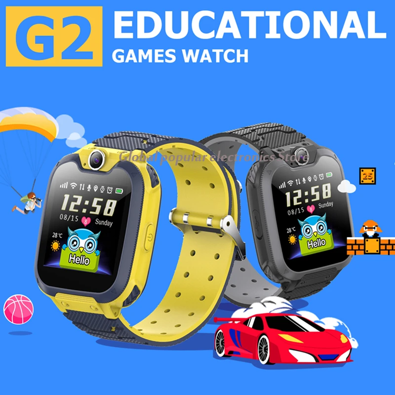 

Children Game Watch with 2G SIM Phone Call Puzzle Game Play Music Camera Calculator Support SD Memory Card Kids Smart Clock G2