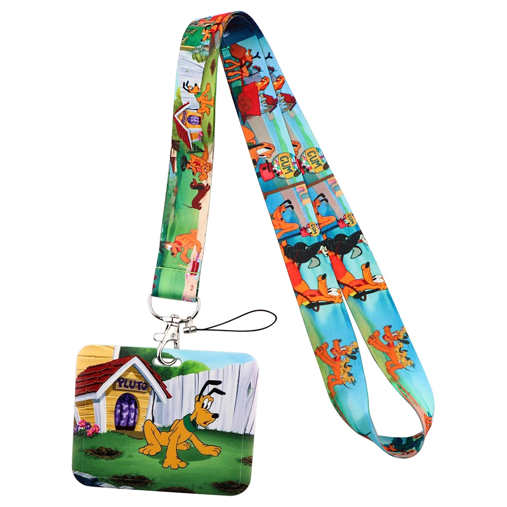 Stitch Mickey Lanyard For Keys Chain Horizontal style ID Credit Card Cover Pass Mobile Phone Charm Badge Holder Gift for kids |