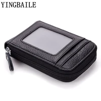 organ style card holder for male cardholders first layer cowhide neutral id card holders bag genuine leather credential holder
