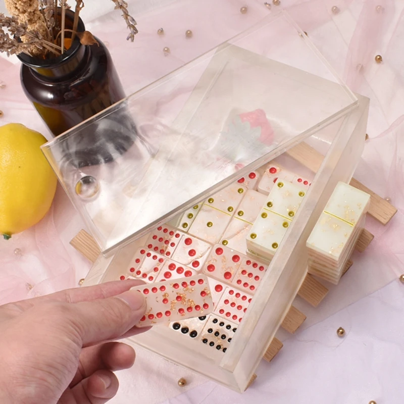 

Q81D Handmade Jewelry Holder Silicone Mold Chess Tissues Napkin Storage Case UV Resin Mold Jewelry Box Casting Epoxy Mold