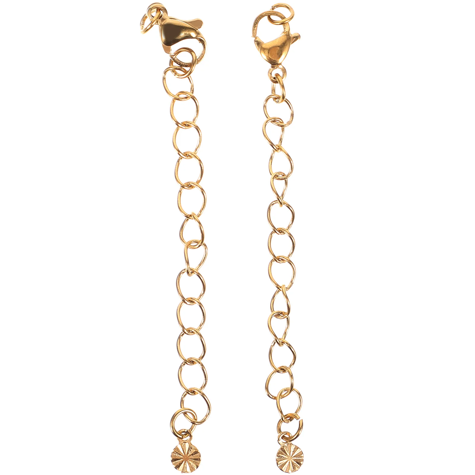 

2 Pcs Goldendoodle Anklet Chain Extenders Fashion Durable DIY Bracelet Stainless Steel Extension
