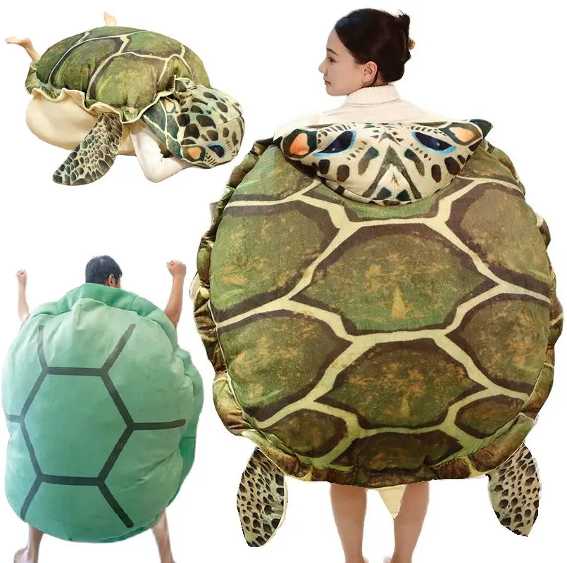 

Turtle Shell Plush Toy Funny Childrens Sleeping Bag Stuffed Soft Tortoise Pillow Cushion Hot Sale Creative Toy Christmas Gift
