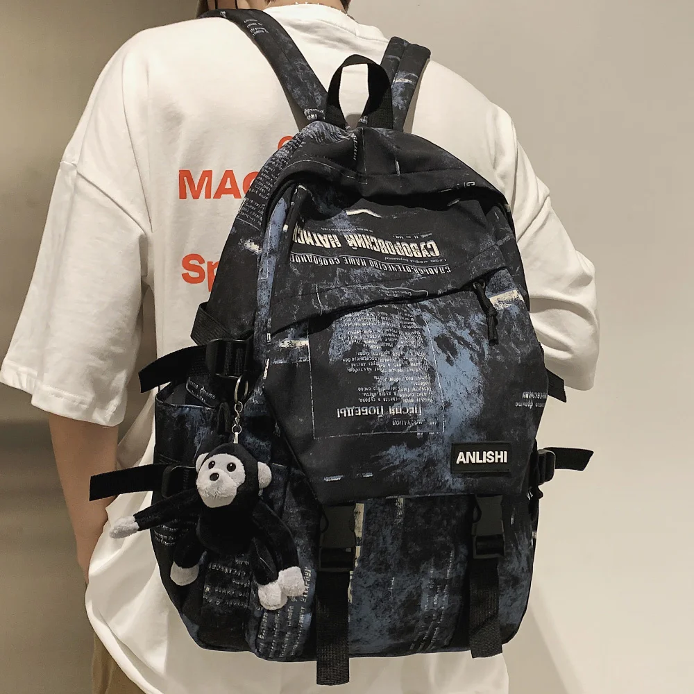 

Ladies Trendy Men Backpack Laptop Book Boy School Bag Female Nylon Fashion Women Backpacks Cool Student Male Bags College Travel