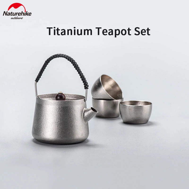 

Naturehike 250ML Wild Wind Tea Set Pure Titanium Teapot Double Insulation Teacup Outdoor Tea Infuser Send Tea Caddy