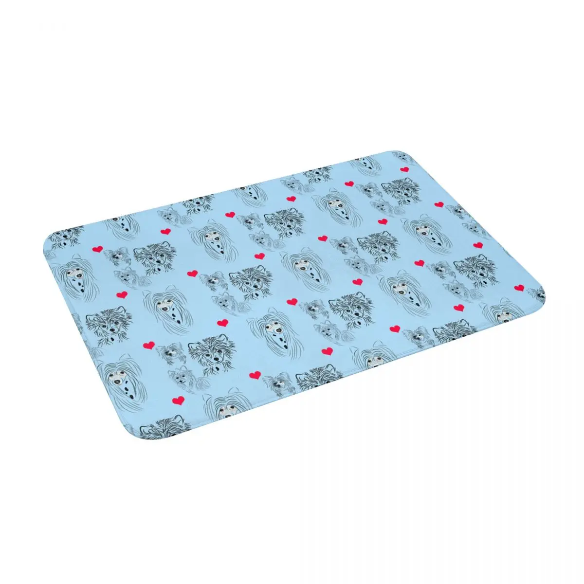 

Blue Chinese Crested 24" X 16" Non Slip Absorbent Memory Foam Bath Mat for Home Decor/Kitchen/Entry/Indoor/Outdoor/Living Room