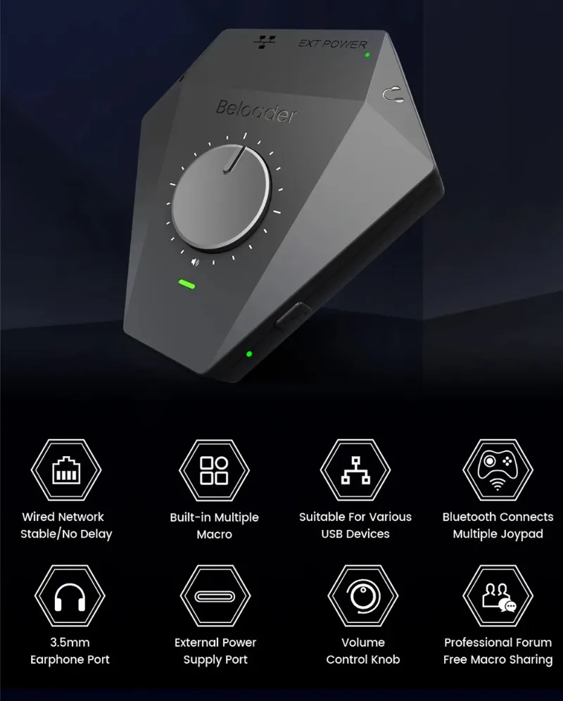 Фото Оригинальный игровой адаптер Beloader Pro для клавиатуры и мыши для PS5 с поддержкой Bluetooth 5.0, совместимый с XGUN, Xim, Reasnow, Titan, Cronus №1