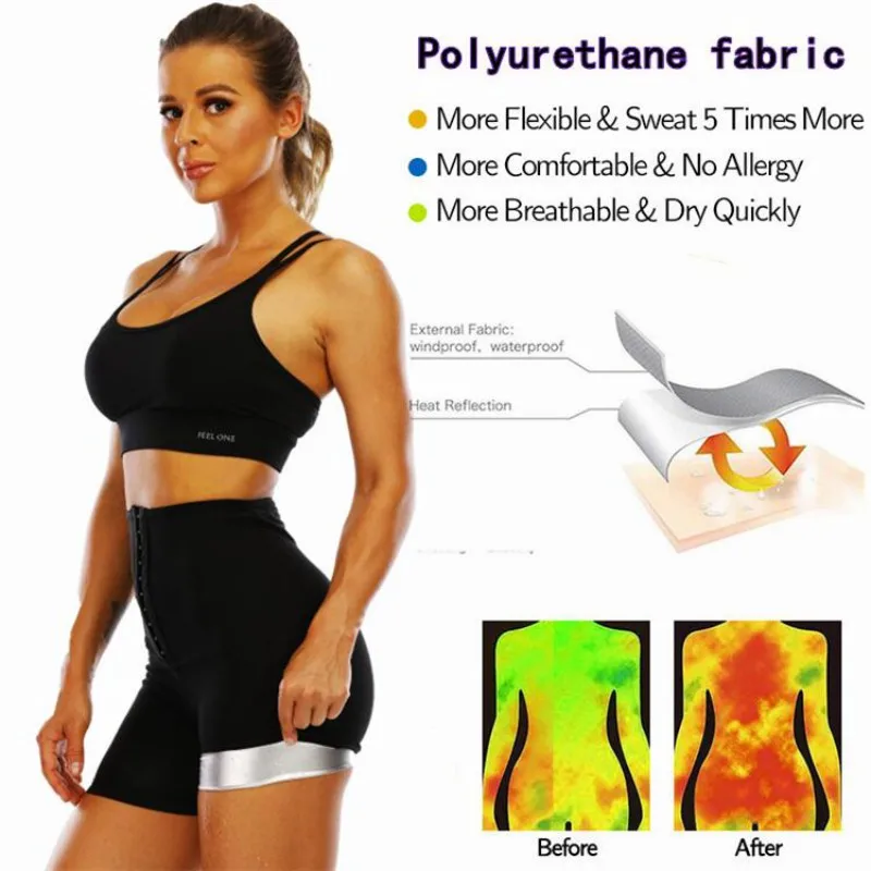 Women Tummy Control Sweating Pants High Waist Body Fitness Sauna Pants Three/Five/Nine Points Shorts Body Shapers Women
