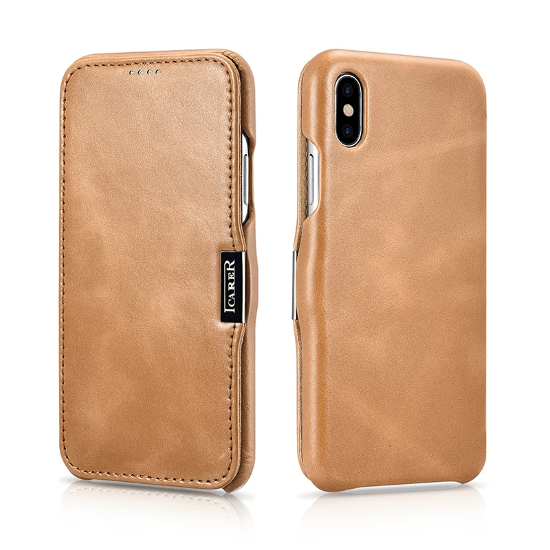 

Чехол-книжка из натуральной воловьей кожи для iPhone XS XR