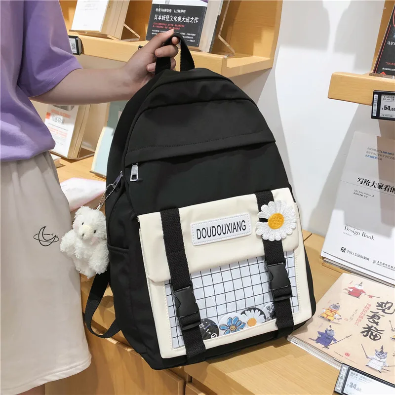 Cute Female Student Backpack Women Flower School Backpacks School Bags Waterproof Backpack Kawaii Backpacks School Girls Bagpack