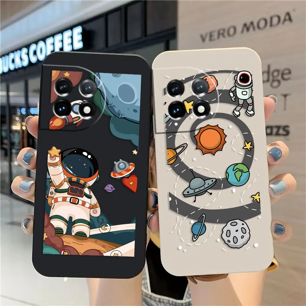 

Phone Case For Oneplus 11 10 9 9R 9RT 8 8T 7 7T 5 5T 6 ACE 2V NORD Pro Liquid Case Funda Cqoue Shell Capa Space Astronaut GALAXY