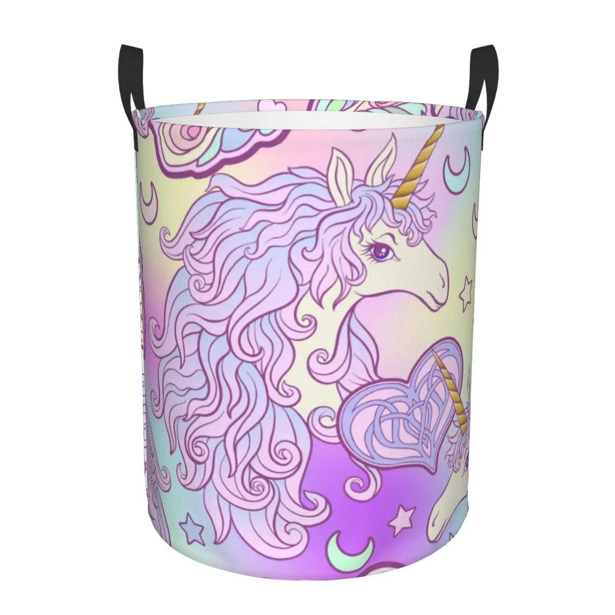 

Корзина для белья с единорогом бабочкой радугой звездой любовным сердцем тканевая складная корзина для хранения грязной одежды