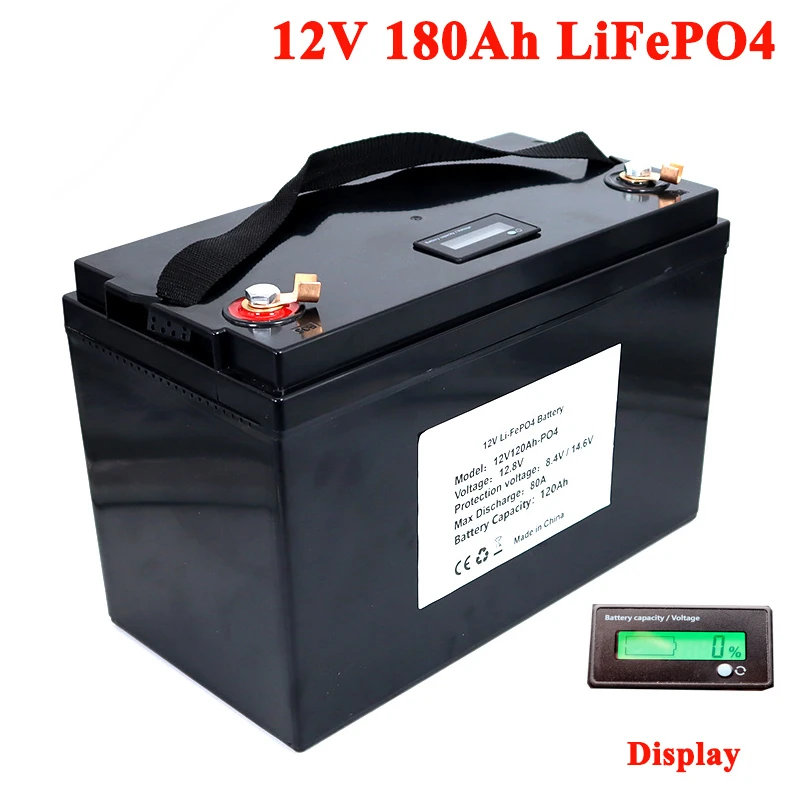 

12V 100Ah 120AH LiFePO4 Battery 12.8V Lithium Power Batteries 4000 Cycles For RV Campers Golf Cart Off-Road Off-grid Solar Wind