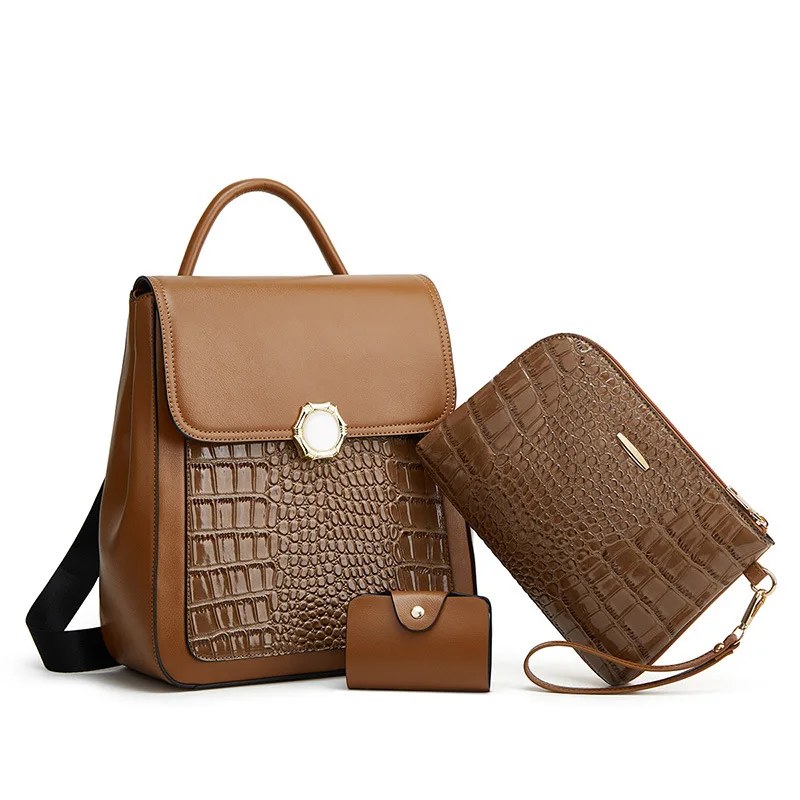 

Wholesale of Fashion Backpack Korean Edition Three Piece Set