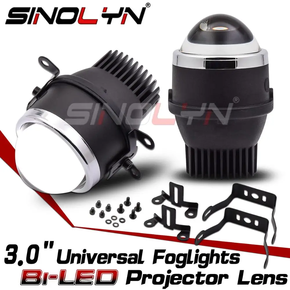 

Sinolyn Bi LED Fog Lights 3000K 5500K 3.0 Inch LED PTF Lenses Projector Universal Fog Light Spotlights Car Lens Car Accessories