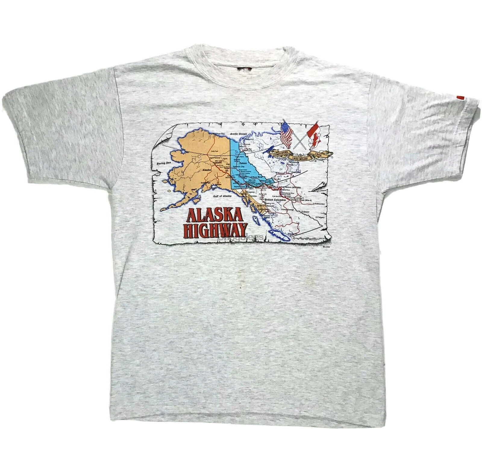 Новинка Сувенир Y2K мужской большой винтажный серый с круглым вырезом шоссе