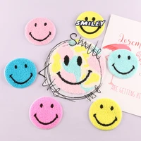 new cartoon smiling embroidery patches face clothes applique diy sewing decor smile patch embroidery patches clothing stickers