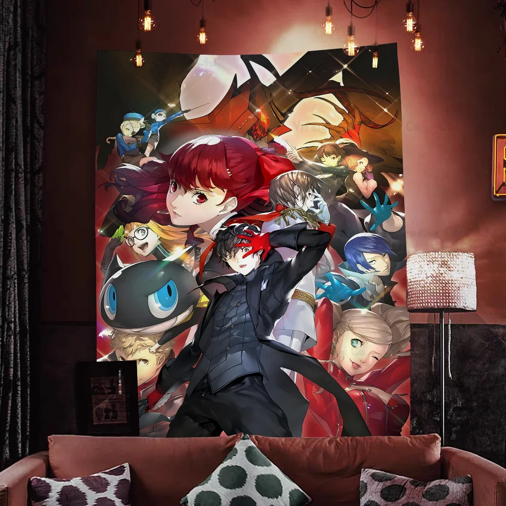 Большой настенный гобелен с принтом игры P-PersonaS-5 дешевый в стиле хиппи богемный