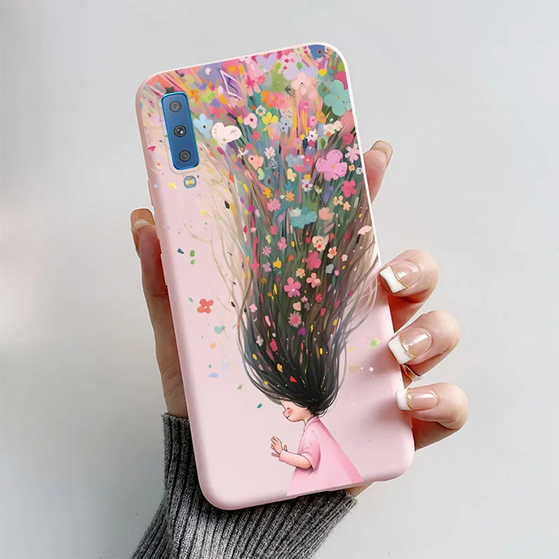 Чехол-бампер для Samsung Galaxy A7 2018 роскошный мягкий матовый силиконовый чехол с