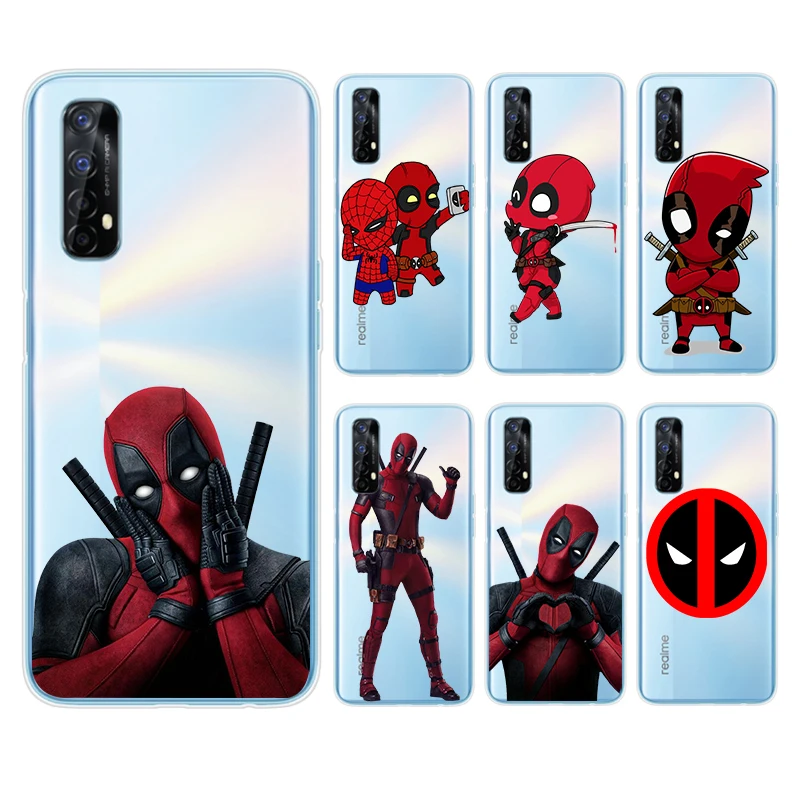 

Marvel Deadpool Transparent Shell For Realme 2 3 3i 5 5S 5i 6 6i 6S 7 7i Global X7 Pro 5G Phone Case Coque