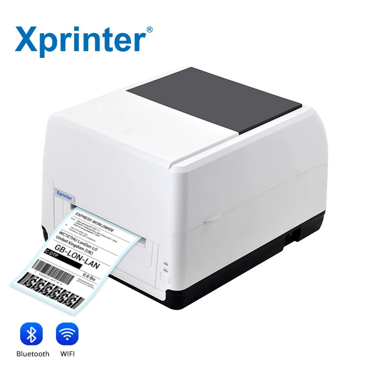 Фото Принтер этикеток Xprinter T451B с автоматическим резаком, 4 дюйма, 4x6, для прямой печати наклеек, термотрансферный, с карбоновой лентой, для самоклеящихся этикеток №2