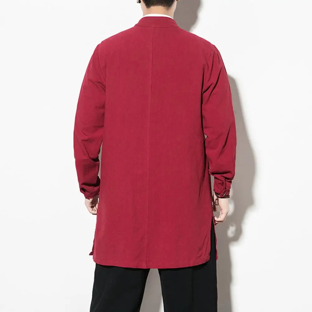 Stylish Chinese New Year Shirt Long Sleeve Super Soft Stand Collar Chinese Tang Suit Shirt  Vintage Tang Suit Shirt Streetwear