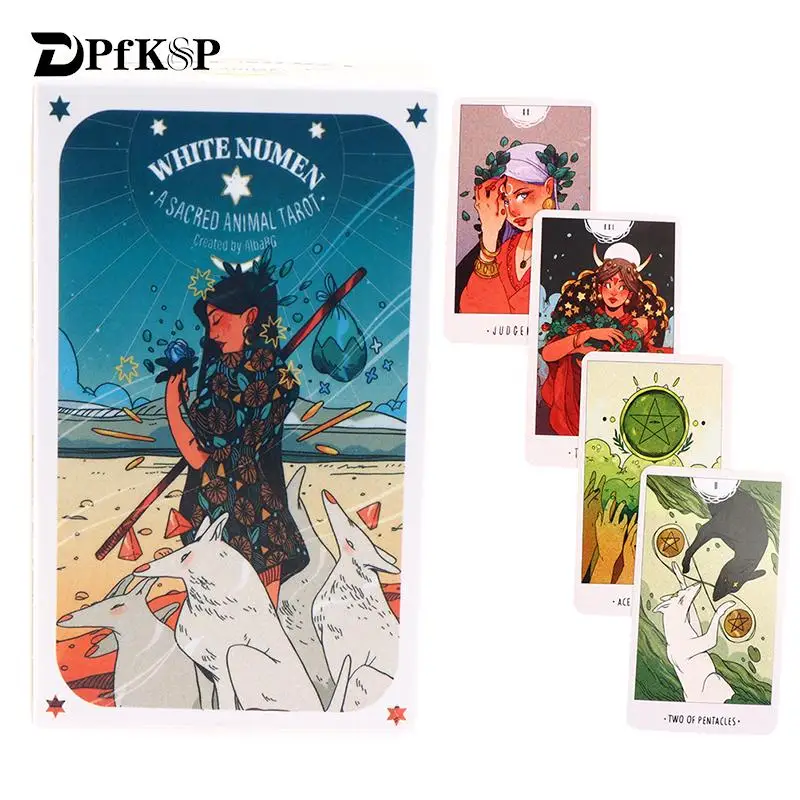 

White Numen Sacred Animal Tarot Card Entertainment Party Cards Board Game Tarot And A Variety Of Tarot Deck Cards Desktop Toy