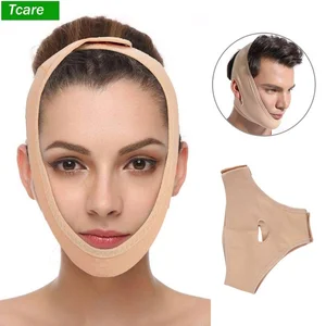 Лицевая маска для похудения Tcare с ремнем для подтяжки подбородка, устраняет обвисшую кожу, омолаживает кожу, облегчает боль, подтягивает морщины лица