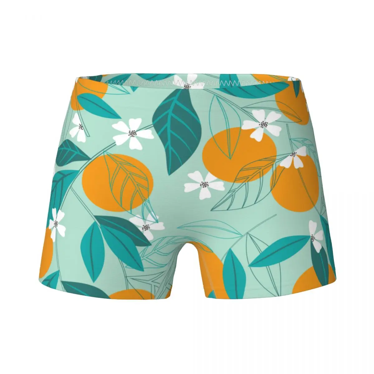 

Young Girls Oranges Flower Green Leaves Boxer Children's Cute Underwear Kids Teenagers Cute Fruit Underpants Shorts For 4-15Y