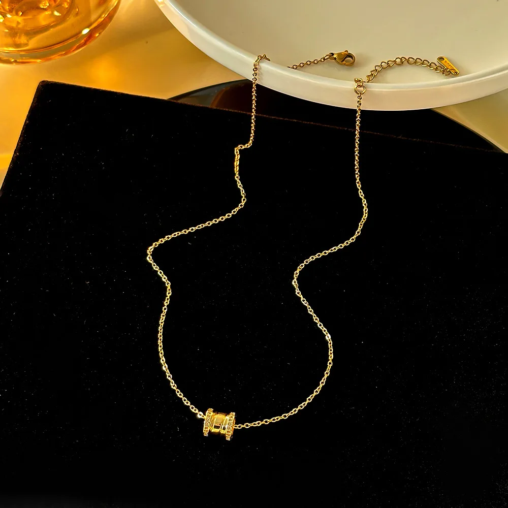 Роскошное изысканное ожерелье из титановой стали премиум-класса с текстурой