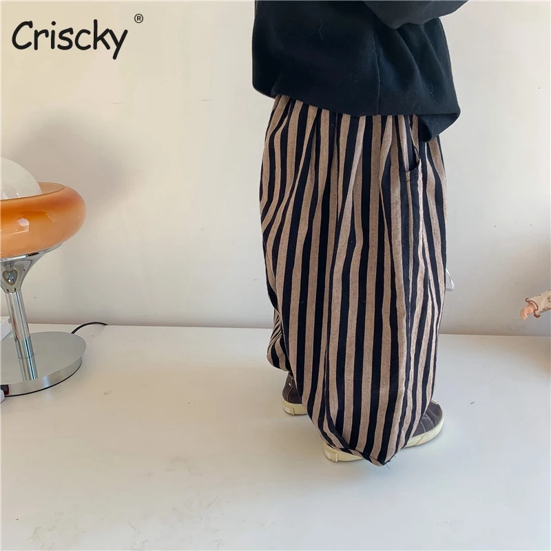 

Criscky Kids Pants Boy Girl Summer Stripped Casual Trousers Children Ankle-length Pants for Baby Boys Pants Casual Harem Pants