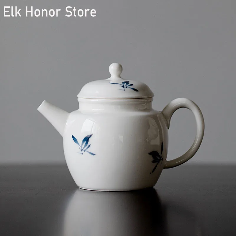 

90ml Boutique Pure Hand-painted Butterfly Orchid Art Teapot With Porcelain Tea Maker Pot With Filter Hole Chinese Kung Fu Teaset