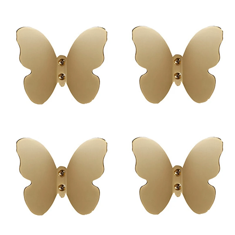 

4Pcs Solid Brass Butterfly Style Robe Hooks Wall Hang Mounted Towel Hook Clothes Hook Bathroom Hardware Door Hat Hook