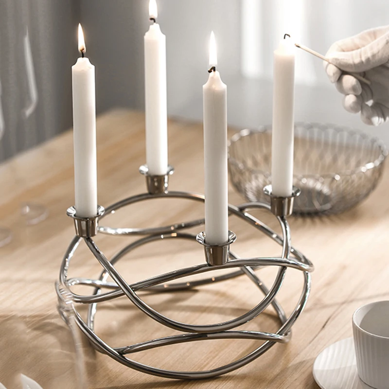 

Metal Matches Candle Holder for Decoration Decorative Stand Candle Holder Essential Oil Burner Portavelas Candlestick AB50ZT