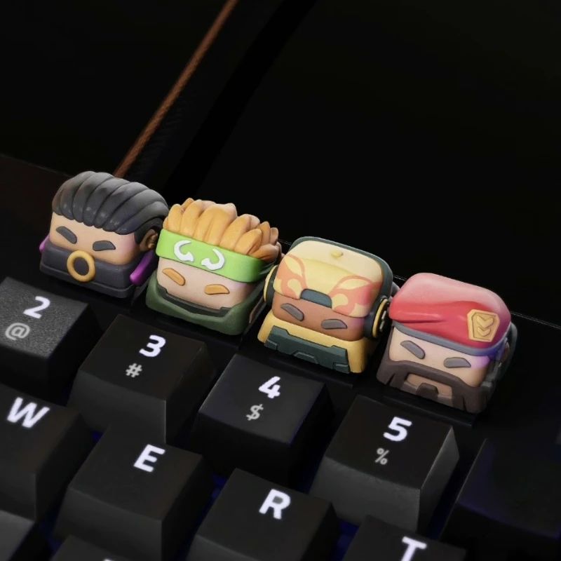 

Клавиатура Valorant, Оригинальная клавиатура SKYE RAZE BRIMSTONE в стиле аниме, клавишная крышка, стереоскопические колпачки клавиш для механической клавиатуры