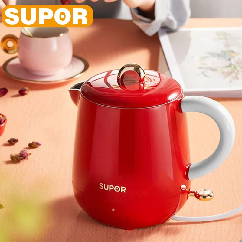 

SUPOR Electric Kettle 0.6L Exquisite Capacity Anti-scalding 304 Stainless Steel Kettle Cute Home Kitchen Appliances 06T101A