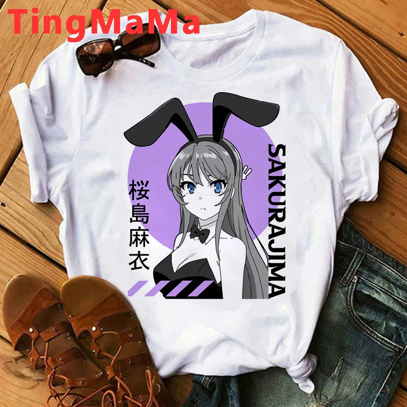 Kawaii японское аниме Sakurajima Mai футболка мужские уличные модные футболки Harajuku летние