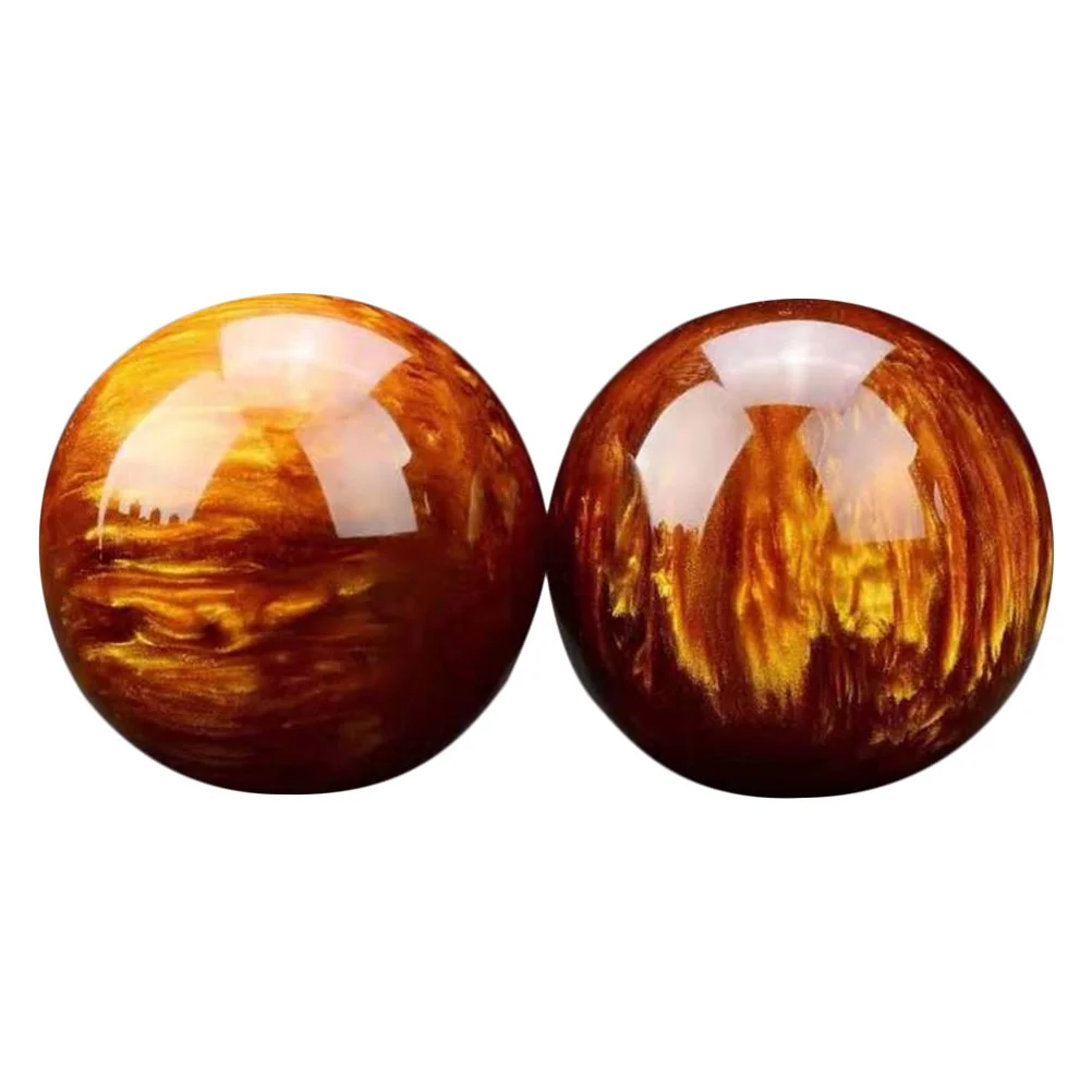 

2 Pcs Health Ball Hand Exercise Balls Amber Tools Rolling Resin Fitness Massaging Massagers