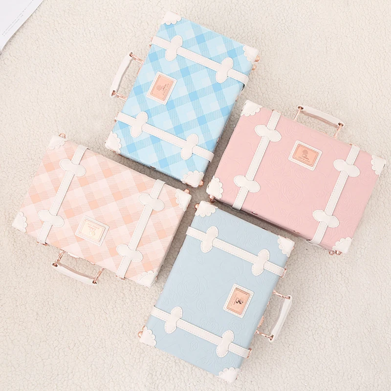 13 inch New Vintage Floral Rolling Luggage sets  Women Cute Trolley Suitcase Travel Bag Carry ons with Universal Wheels
