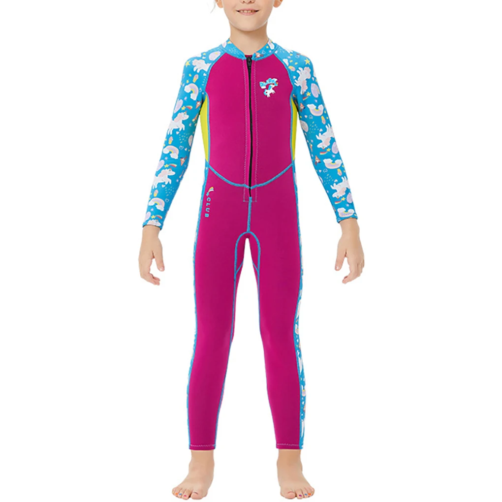 

2.5MM Kids Wetsuit Diving Suit Thermal with Front Zipper Surf Suit for Girls Youth Teen Toddler Child Surfing Snorkeling S