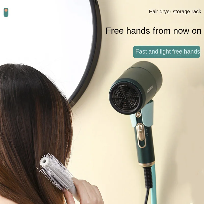 

Wall Mount Holder Minimalist Hair Dryer Bracket Punch Free Toilet Storage Rack Hair Dryer Bracket Bathroom Blower Organizer