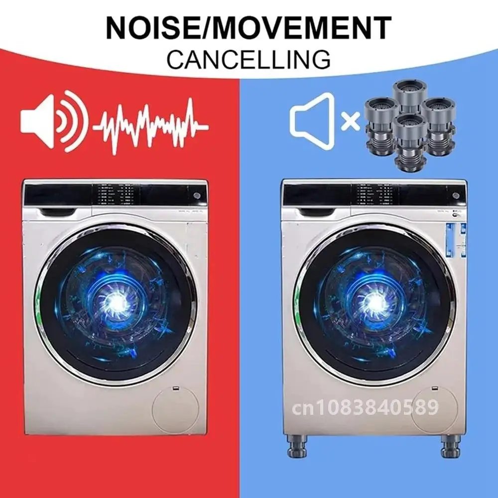 4 шт. подставка для ног стиральной машины регулируемая высота слипстоп бесшумный