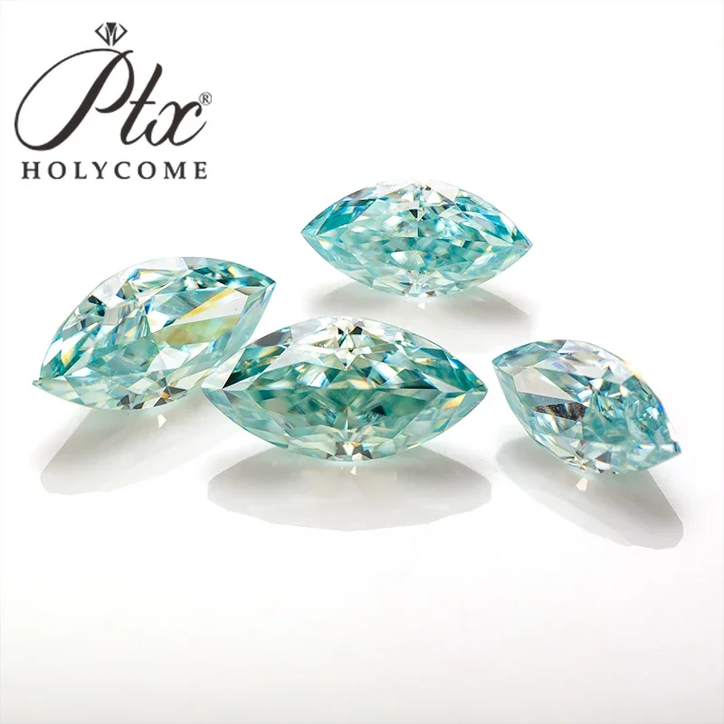PTX Crushed Ice Cut Multicolor Marquise Loose Moissanite Gemstones VVS1 Pass Diamond Test With GRA Certificate Wholesale Price