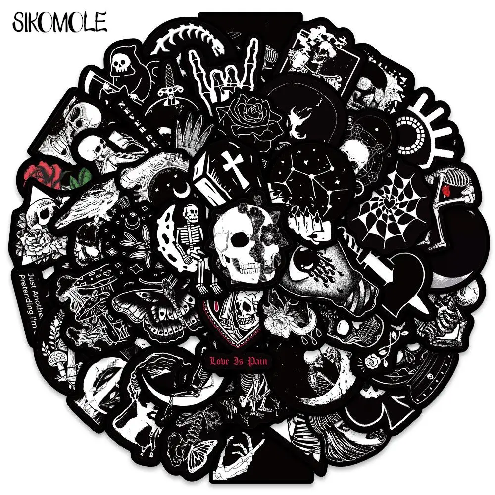 10/30/50 шт. наклейки на Хэллоуин с черепом