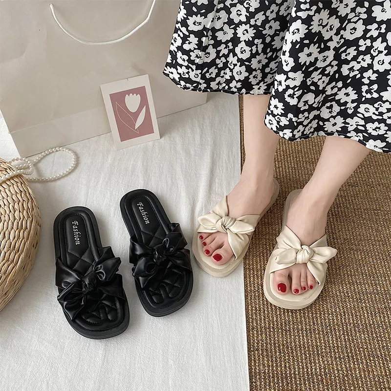 

Slippers Casual Flat Shoes Female Low Slipers Women Slides Luxury 2022 Summer Beach Soft PU Basic Rubber Rome Fashion Shoes Woma
