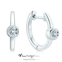 vinregem 925 sterling silver white gold 4mm moissanite pass test diamond hoop earrings fine jewelry for women gift drop shipping